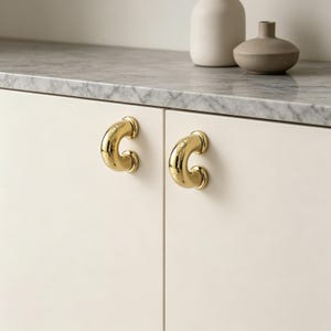 Gold Brass Hall Cabinet Pull: Drawer Handle for Wardrobe Bookcase