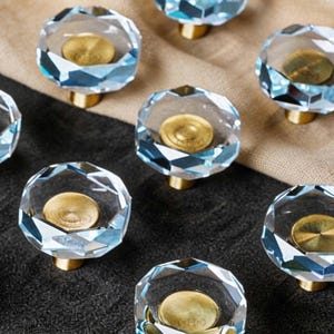 Crystal Drawer Knob: Brass Closet Handles, Crystal Dresser Knobs
