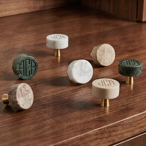 Marble Closet Knob: Brass Dresser Knobs, Natural Stone Knobs