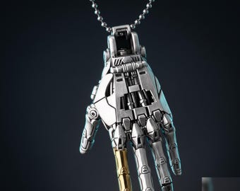 Cyberpunk Robot Hand Ketting Gelede Fidget Hanger Beweegbare Skelet Vingers Anatomisch Wit Koper Charm ADHD Sieraden Cadeau