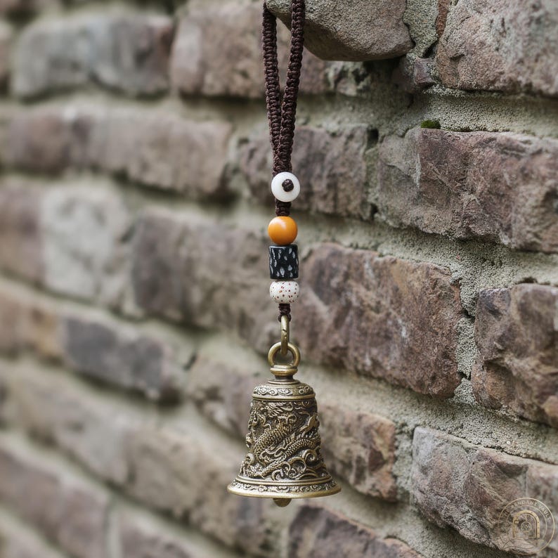 Kleine koperen bel Handgemaakte decoratieve bel voor ritueel thuisgebruik of verzameldisplay | Messing ornament in vintagestijl A