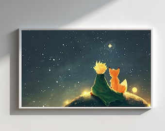 The Little Prince Wall Art Printable: Storybook Illustration Print