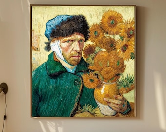 ゴッホの花瓶と12本のひまわり ヴィンテージ展アートプリント | ゴッホ