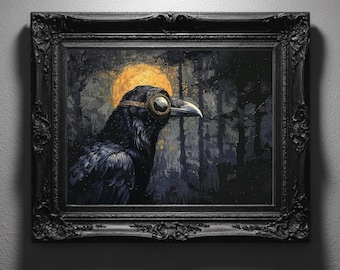 Gothic Raven Wall Art: Dark Academia Prints