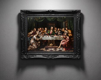 The Last Supper Wall Art: Digital Gothic Wall Decor, Dark Academia Printable