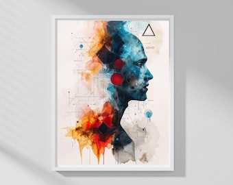 ADHD Wall Art Printable: Minimalist Abstract Mental Health Poster