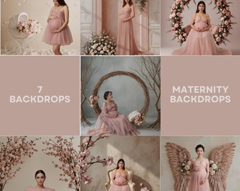 Maternity Digital Backdrop: Flower Arch for Baby Girl Shower, Gender Reveal Background