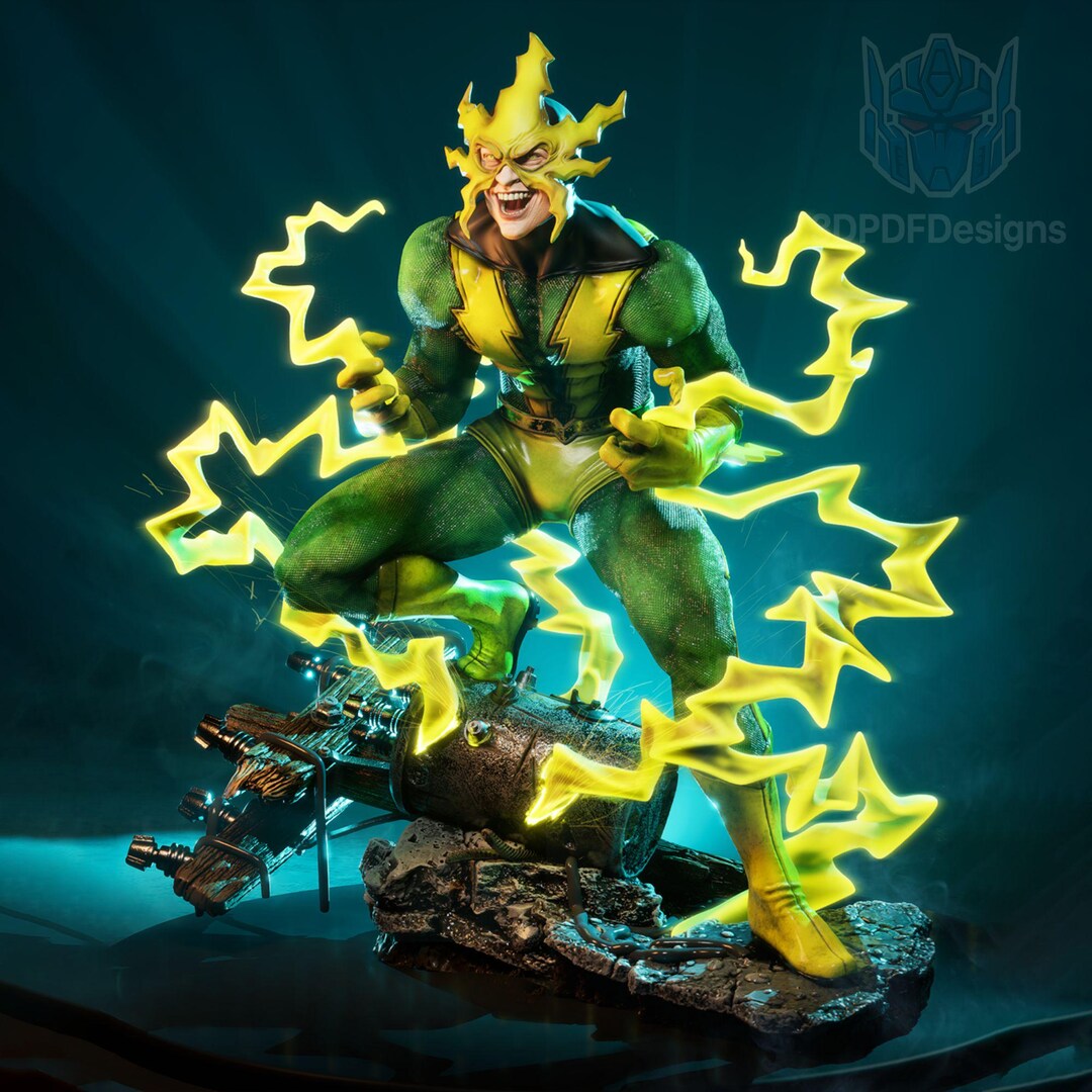 Electro Fanart STL Statue Electric Power Surge Diorama Base | 3D STL ...