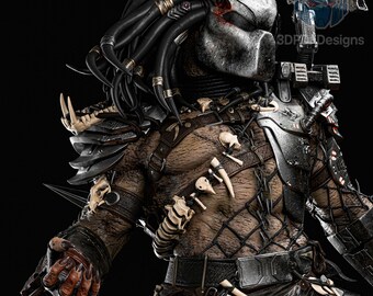 Jungle Hunter STL Statue | 1/6 Scale Alien Warrior + Trophy Base (Digital Download)