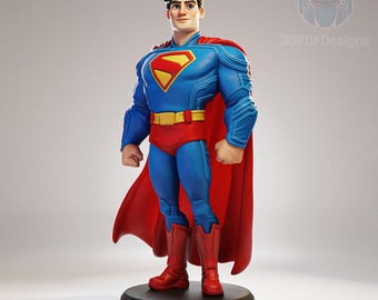 Estátua STL de um Homem de Força Épico (Fanart) | Escala 1/7 | Pose de Herói com Capa Fluida | Download do Arquivo STL para Impressão 3D