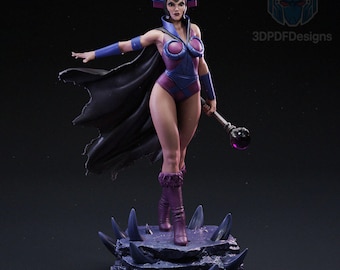 Dark Sorceress 1/6 Scale STL Statue | Fantasy 3D Print File