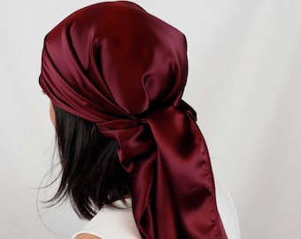 Buy Silk Scarf, Sleep or Bandana Scarf Sizes, Wine Mulberry Silk
