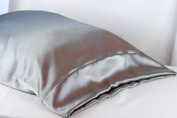100% PURE Silk Pillowcase, Sterling Charmeuse, Standard or King Size, French Seamed, Hypoallergenic, for Sensitive Skin, and Hair Care