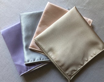 Charmeuse Silk and Raw Silk Noil Washcloth, Set of 4 Colors, Gift Set,  Anti-Aging, Hypoallergenic and Antimicrobial for Skin Care