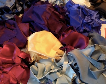 BULK Silk Fabric Scraps, 5 oz. bag, 19mm Charmeuse Silk for Paper making, Scrap booking, Needle Felting, Jewelry Making and more
