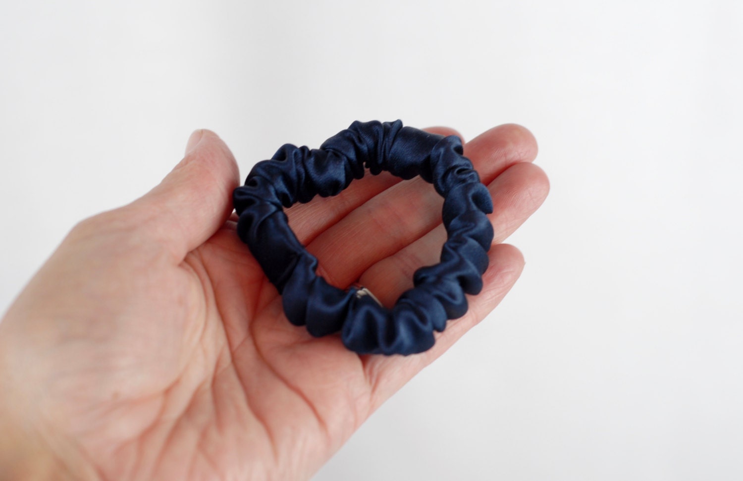 Handmade Set Of 2 Large Silk Charmeuse Scrunchies Black Nude