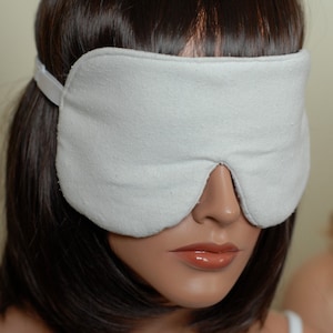 Raw Silk Eye Mask Sleep Mask, Non Dyed, Fully Adjustable, Padded, Light Darkening for Sleep, Anti-Wrinkle/Aging, Travel Eye Mask image 2