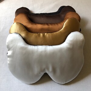 NEW~ Silk Eye Mask Bear Sleep Mask, Color Choice, Charmeuse, Fully Adjustable, Padded, Light Darkening for Sleep, Travel and Anti-Aging image 2
