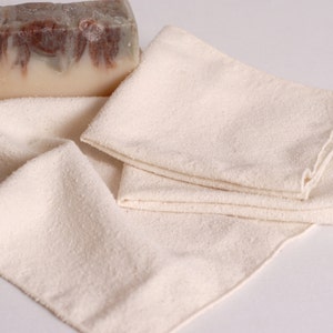 Raw Silk Noil Washcloths, Non-Dyed Set of 3, Anti-Aging, Hypoallergenic and Antimicrobial for Skin Care image 2