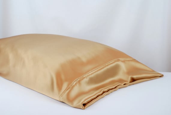 gold silk pillowcase