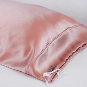 100% Silk Pillowcase, Wild Rose Charmeuse, Hypoallergenic Bedding for Sensitive Skin and Hair Care