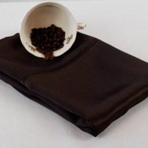 100% Silk Pillowcase in Espresso Charmeuse Silk, Luxurious Bedding for Sensitive Skin and Hair Care image 3