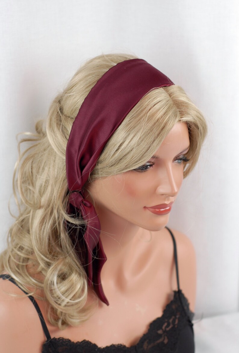 100 Pure Silk Wine Headband Size 44 X 2.75 Etsy