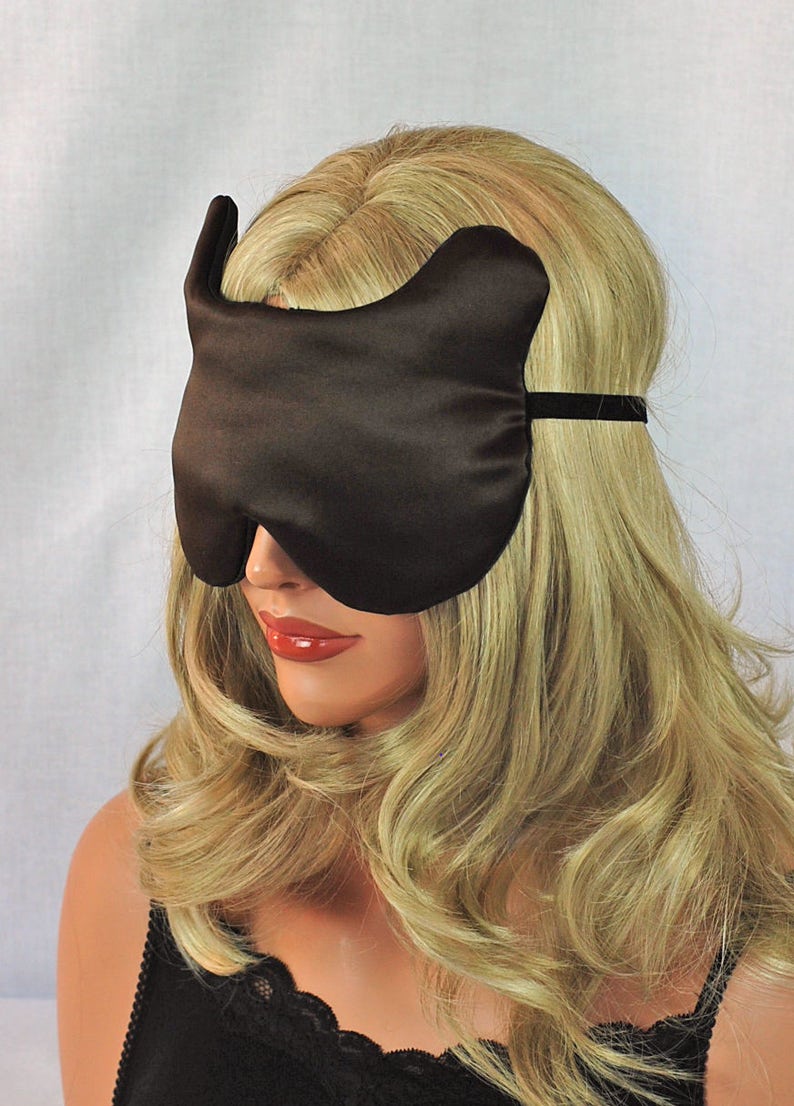 NEW~ Silk Eye Mask Bear Sleep Mask, Color Choice, Charmeuse, Fully Adjustable, Padded, Light Darkening for Sleep, Travel and Anti-Aging image 8