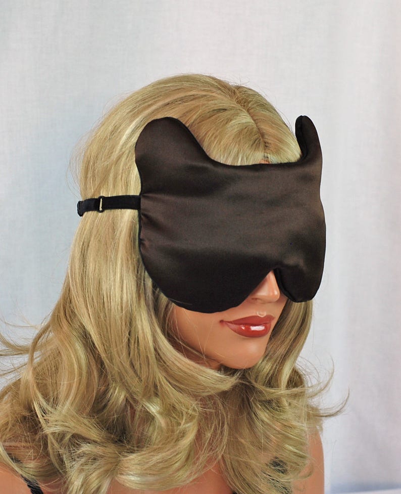 NEW~ Silk Eye Mask Bear Sleep Mask, Color Choice, Charmeuse, Fully Adjustable, Padded, Light Darkening for Sleep, Travel and Anti-Aging image 1