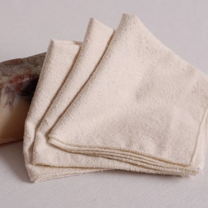 Raw Silk Noil Washcloths, Non-Dyed Set of 3, Anti-Aging, Hypoallergenic and Antimicrobial for Skin Care image 3