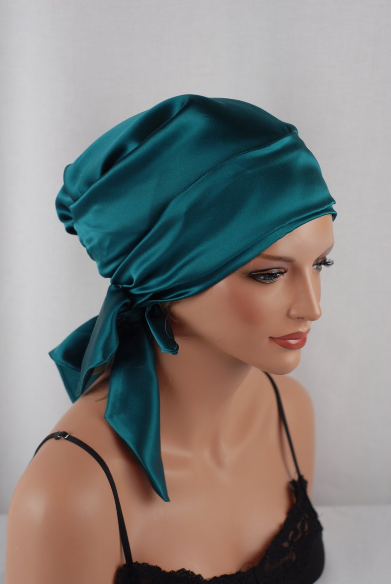 Silk Charmeuse Tichel, Color Choice, Hair Snood, Head Covering
