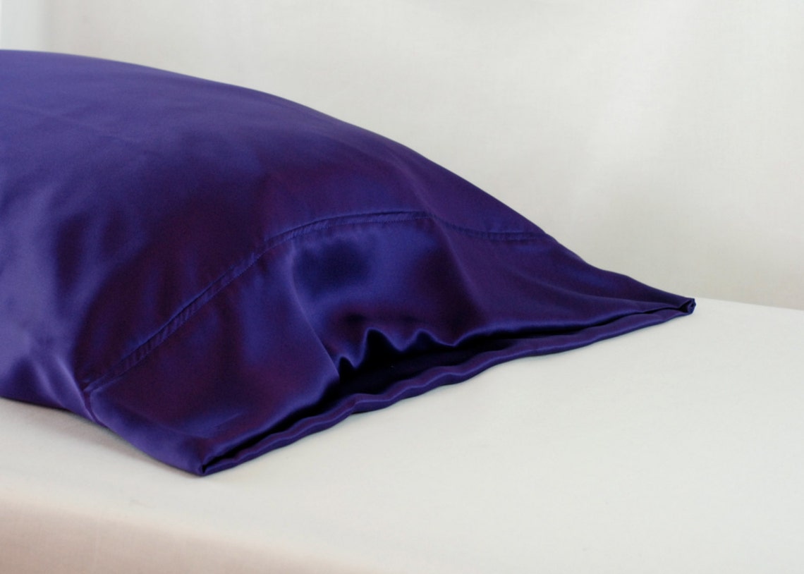 100 PURE Silk Pillowcase Deep Purple Standard or King Sizes Etsy
