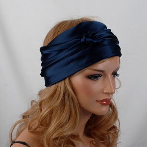 Silk Scarf, Sleep or Bandana Scarf Sizes, Navy Mulberry Silk Charmeuse, Hair Wrap, Scarves for Hair Care and Fashion, Headscarf