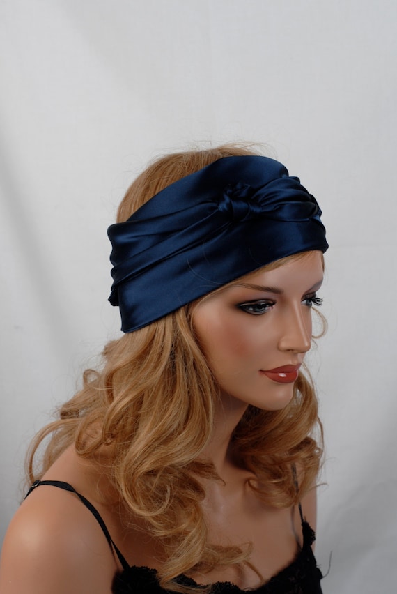 Silk Scarf Sleep Or Bandana Scarf Sizes Navy Mulberry Silk Etsy