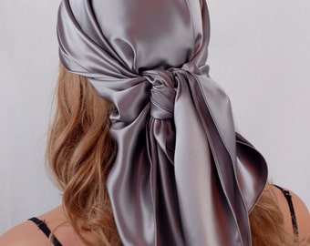 Silk Scarf, Sleep or Bandana Scarf Sizes, Abalone Mulberry Silk Charmeuse, Hair Wrap, Scarves for Hair Care and Fashion