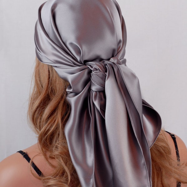 Silk Scarf, Sleep or Bandana Scarf Sizes, Abalone Mulberry Silk Charmeuse, Hair Wrap, Scarves for Hair Care and Fashion