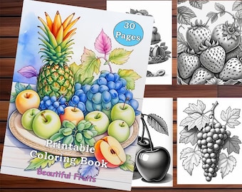 Fruit Coloring Pages: 30 Printable Fantasy Coloring Sheets (PDF)