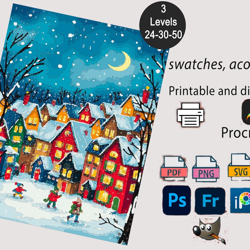 Winter Paint by Number - Etsy