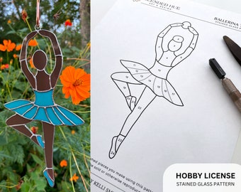 PATTERN - Ballerina Twirl Stained Glass Pattern - Digital Download: Hobby License