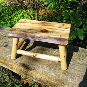 Rustic Log Footstool, Foot Stool, Stick Furniture, Twig Furniture, Primitive Furniture, Fireside Stool, Plant Stand, Stool, Reclaimed Wood