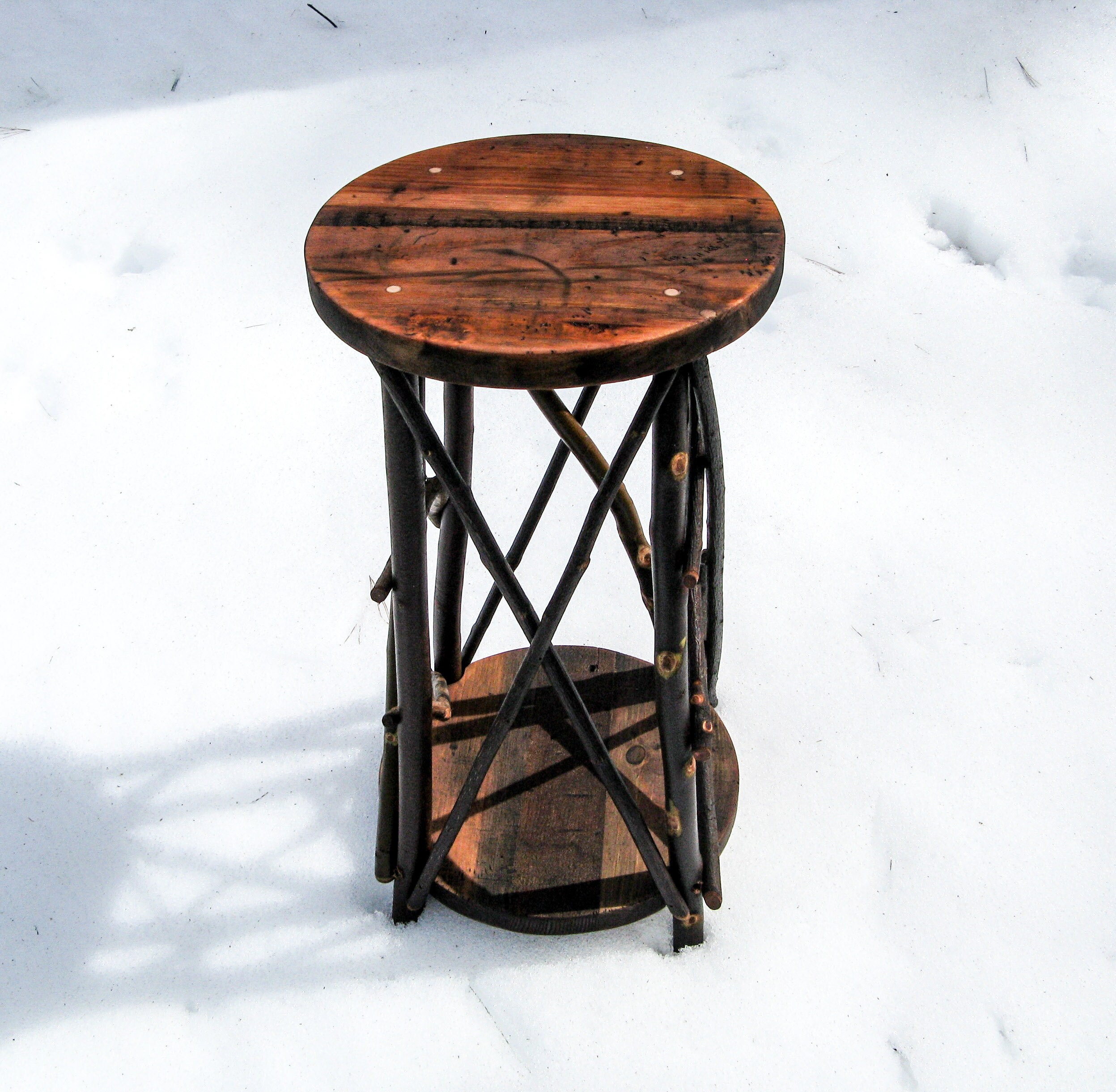 Plant Stand,Bench,Stool Adirondack Table Reclaimed Wood Table Log Table
