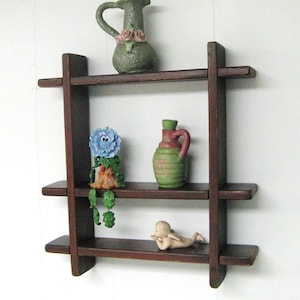 INTERLOCKING WALL SHELF 17" by 21" Display Shelf, Reclaimed Wood Shelf, Knick Knack Shelf, Floating Shelf, Reclaimed Shelf, Wooden Shelf