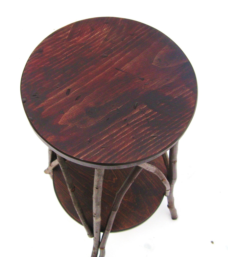 RUSTIC PLANT STAND Side Table Stool Rustic Stool Twig Etsy