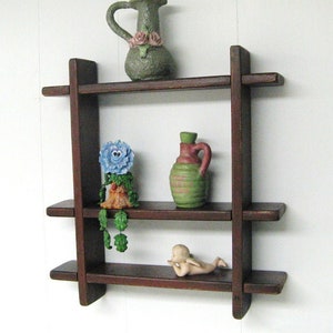 Collectibles Shelf, 17&quot; by 21&quot;, Interlocking Wall Shelf, Floating Shelf, Wood Shelf, Wall Shelf, Display Shelf, Reclaimed Wood Shelf, Shelf