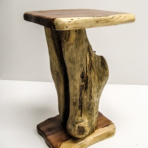 Cedar Stump Table, Twig Plant Stand, Folk Art Decor