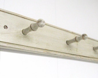 Shabby Chic Mug Rack with Shaker Pegs, Distressed Reclaimed Wood