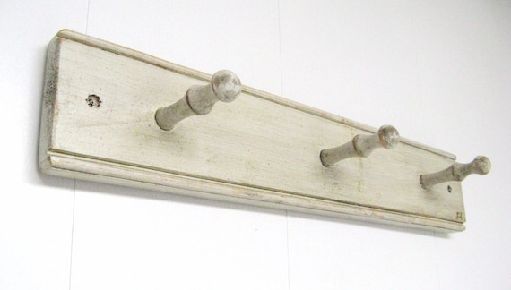 Shabby Chic Mug Rack with Shaker Pegs, Distressed Reclaimed Wood