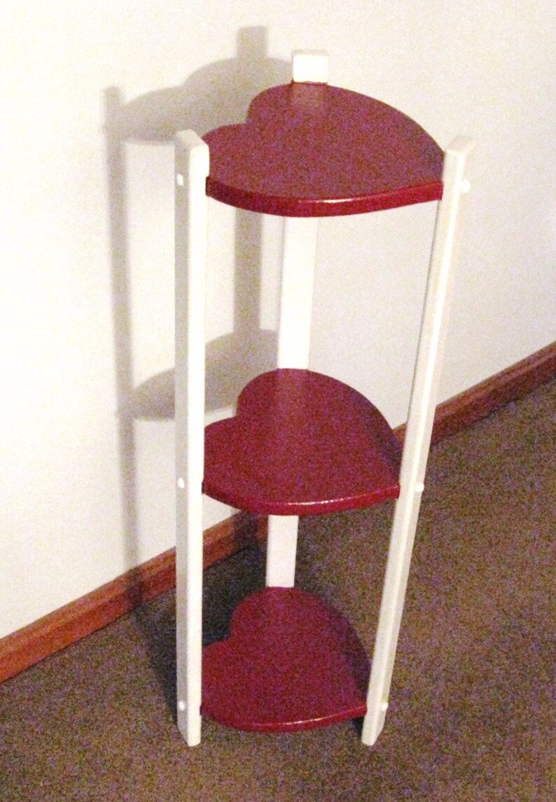 Heartshaped Plant Stand Side Table Occassional Heart 3 Hearts Valentine Sweetie Pie Gift
