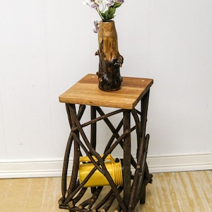 Twig Plant Stand, Small Table, Branch Table, Rustic Table, Side Table, Occasional Table, Folk Art Table, Primitive Table, Reclaimed Wood