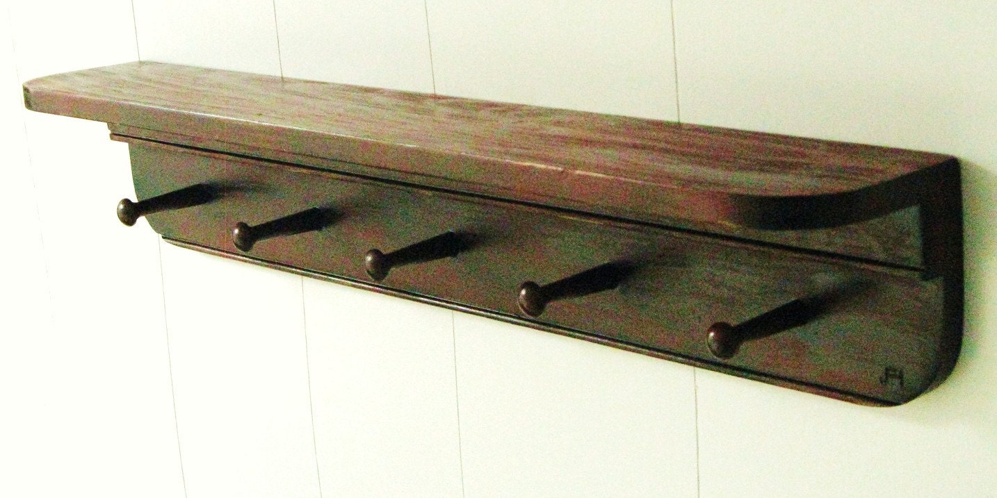 SHAKER STYLE SHELF 24 w/5 peg hooks Shaker Shelf Etsy